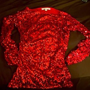 Boston proper cherry bomb red sequin dress excel condition medium